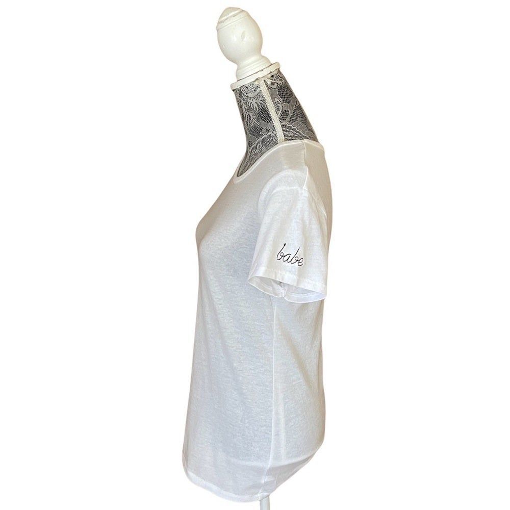 BHLDN Embroidered Babe Tee White Size Medium